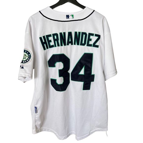 Majestic Mariners Hernandez Jersey Size 50 - Picture 3 of 5